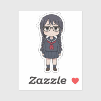 Saki Yoshida Chibi Donkere Manga Kunst Sticker