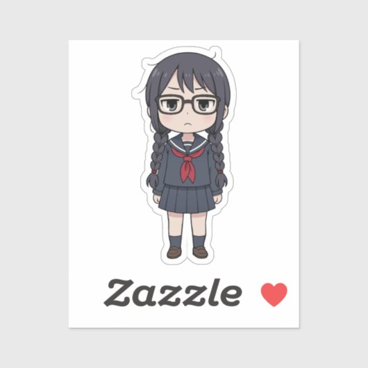 Saki Yoshida Chibi Donkere Manga Kunst Sticker (Vel)
