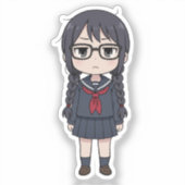 Saki Yoshida Chibi Donkere Manga Kunst Sticker (Voorkant)