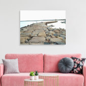 Sakonnet Point Breakwater Gevist, kleine Compton Canvas Afdruk (Insitu (Woonkamer))