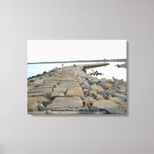 Sakonnet Point Breakwater Gevist, kleine Compton Canvas Afdruk (Voorkant)