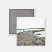 Sakonnet Point breekwater, Little Compton, RI Magneet (Voorkant / Achterkant)