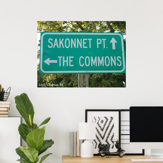 Sakonnet Point, de Commons, Little Compton, RI Poster (Thuiskantoor)
