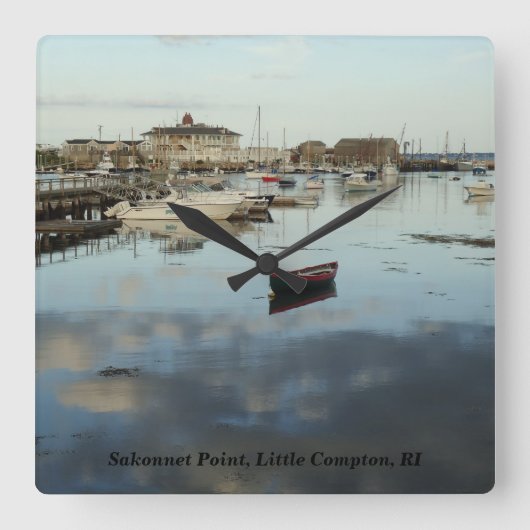 Sakonnet Point, Little Compton, RI Vierkante Klok (Voorkant)