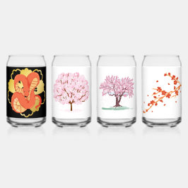 Sakora bloem ons Jaar van Chinese slang Blikvorm Glas