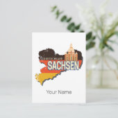 Saksen Duitsland Retro State Kaart  Souvenir (Staand voorkant)