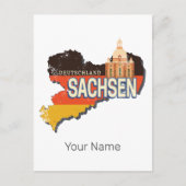 Saksen Duitsland Retro State Kaart  Souvenir (Voorkant)