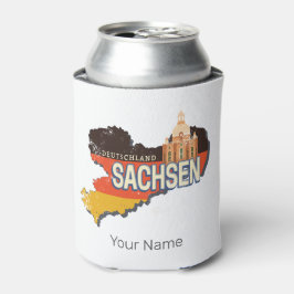 Saksen Duitsland Retro State Kaart  Souvenir Blikjeskoeler