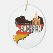 Saksen Duitsland Retro State Kaart  Souvenir Keramisch Ornament (Links)