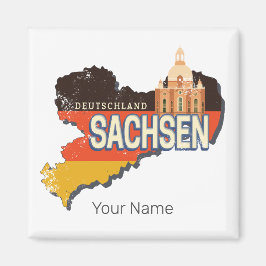 Saksen Duitsland Retro State Kaart  Souvenir Magneet