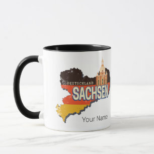 Saksen Duitsland Retro State Kaart  Souvenir Mok