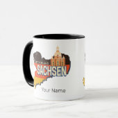 Saksen Duitsland Retro State Kaart  Souvenir Mok (Voorkant links)