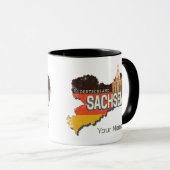 Saksen Duitsland Retro State Kaart  Souvenir Mok (Voorkant rechts)