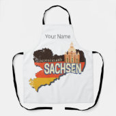 Saksen Duitsland Retro State Kaart  Souvenir Schort (Voorkant)