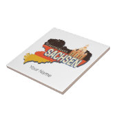 Saksen Duitsland Retro State Kaart  Souvenir Tegeltje (Zijkant)