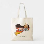 Saksen Duitsland Retro State Kaart  Souvenir Tote Bag (Achterkant)