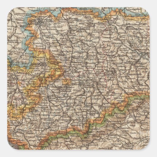 Saksen Vierkante Sticker (Voorkant)