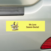 Saksische Eend Familie Bumpersticker (Op auto)