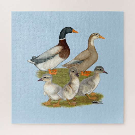 Saksische Eend Familie Legpuzzel (Verticaal)
