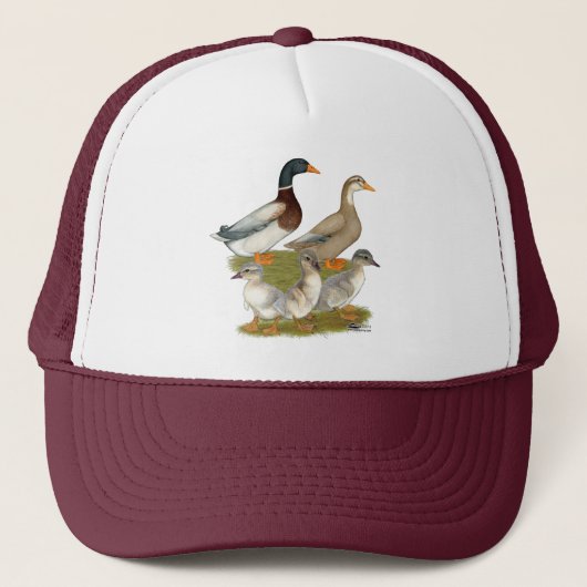 Saksische Eend Familie Trucker Pet (Voorkant)