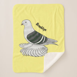 Saksische Schildduif vogel cartoon illustratie Sherpa Deken