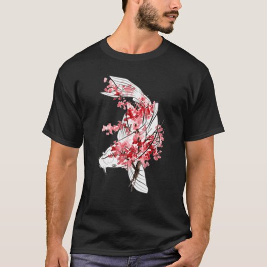 Sakuara Koi Carp Nishikigoi Fish Japanse kunst T-shirt (Voorkant)