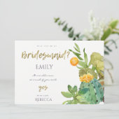 SAKULENT CACTUS BLOEMEN WATERVERF BRUIDSJUFFER KAART (Staand voorkant)