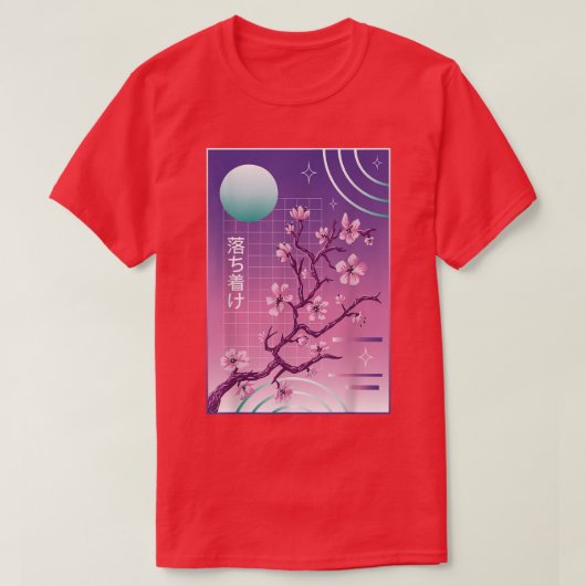 Sakura 80's 90's Japanse Cherry Blossom Vaporwave T-shirt (Design voorkant)