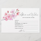 Sakura - advies en wensen bruidsdouche briefpapier (Voorkant)