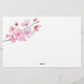 Sakura - advies en wensen vrijgezellenfeest briefpapier (Achterkant)