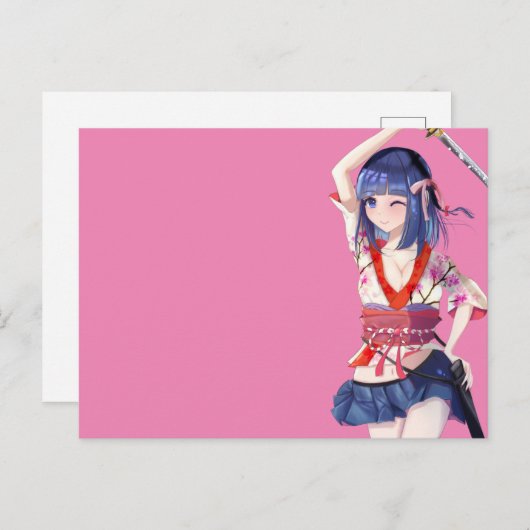 Sakura and a female samurai briefkaart (Voorkant / Achterkant)