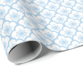 Sakura Baby Blue - White Cadeaupapier (Rol Hoek)