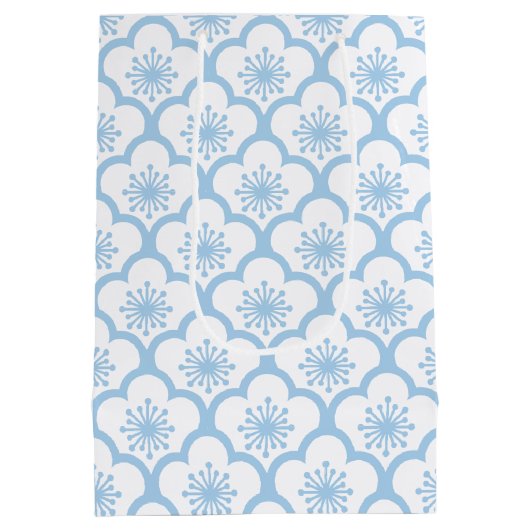 Sakura Baby Blue - White Medium Cadeauzakje (Achterkant)