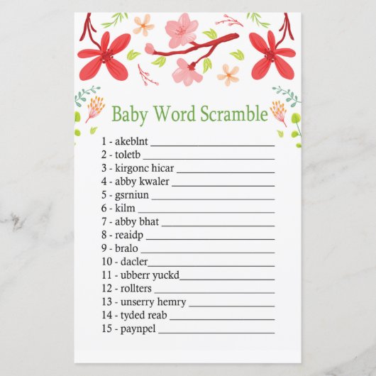 Sakura Baby word scramble game (Voorkant)