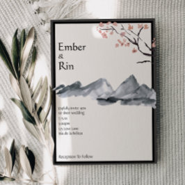 Sakura Berg | Casual v2 Border Bruiloft Kaart