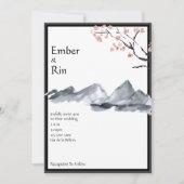 Sakura Berg | Casual v2 Border Bruiloft Kaart (Voorkant)