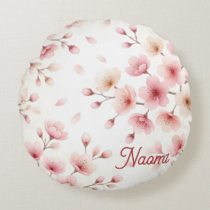 Sakura Beweging Naadloos Patroon   Vrouwelijke Maa Rond Kussen