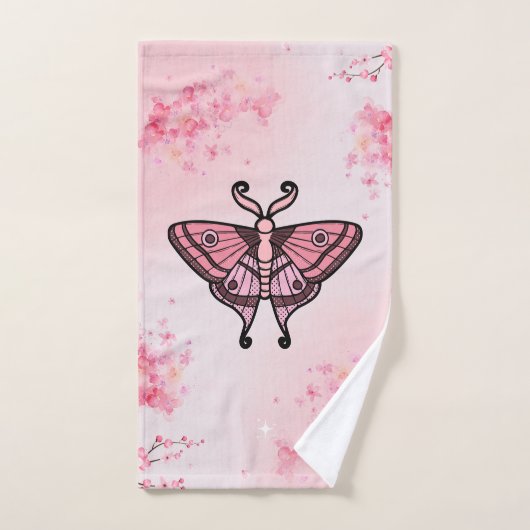 Sakura Bliss, Roze Moth, Sakura achtergrond Bad Handdoek (Handdoek)