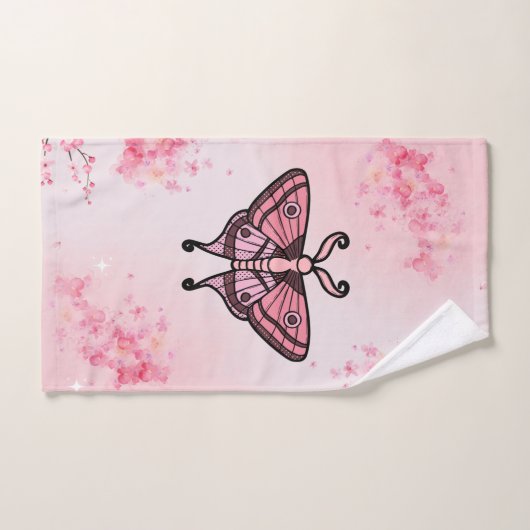 Sakura Bliss, Roze Moth, Sakura achtergrond Bad Handdoek (Handdoek)