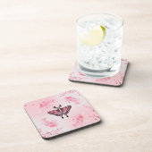 Sakura Bliss, Roze Moth, Sakura achtergrond Bier Onderzetter (Rechterzijde)