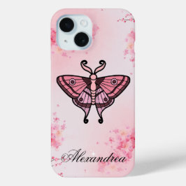 Sakura Bliss, Roze Moth, Sakura achtergrond iPhone 15 Case