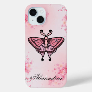 Sakura Bliss, Roze Moth, Sakura achtergrond iPhone 15 Case