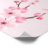 Sakura Bliss, Roze Moth, Sakura achtergrond Poster (Hoek)