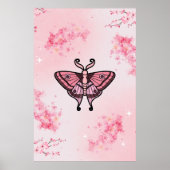 Sakura Bliss, Roze Moth, Sakura achtergrond Poster (Voorkant)