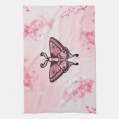 Sakura Bliss, Roze Moth, Sakura achtergrond Theedoek (Verticaal)