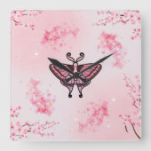 Sakura Bliss, Roze Moth, Sakura achtergrond Vierkante Klok (Voorkant)