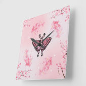 Sakura Bliss, Roze Moth, Sakura achtergrond Vierkante Klok (Hoek)