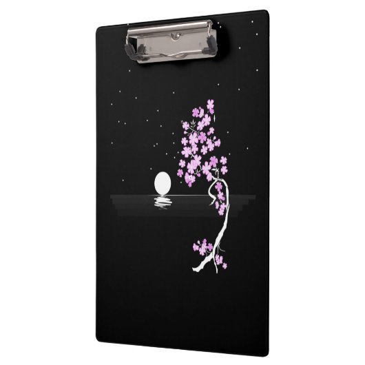 Sakura Bloeit onder een Volle Maan Klembord (Links)