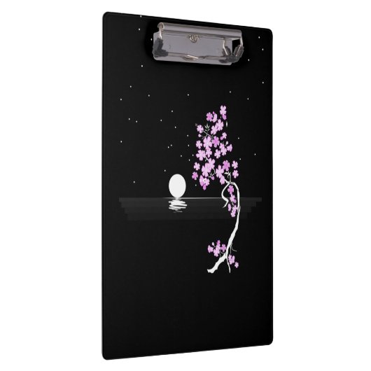 Sakura Bloeit onder een Volle Maan Klembord (Rechts)