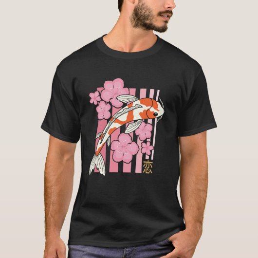 Sakura Bloem Koi Vis Japans Sakura Auto T-shirt (Voorkant)